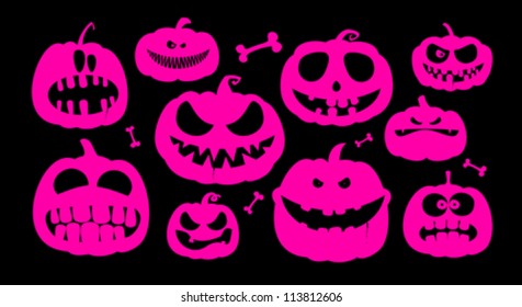 Halloween pumpkins characters.