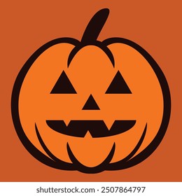 Halloween Pumpkins. Cheerful Jack-o'-Lantern, sinister, glowing pumpkin vector illustration