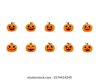 Halloween Pumpkins Design Element Set