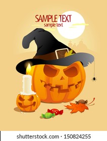 Halloween pumpkins design template.