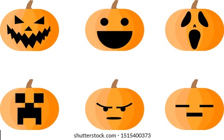 Halloween Pumpkins Faces Funny Spooky
