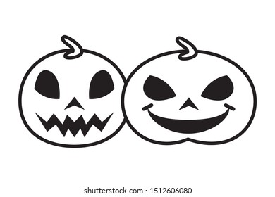 halloween pumpkins with faces icons vector illustration design