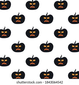 halloween pumpkins faces lanterns pattern vector illustration design