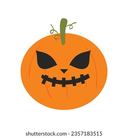 Halloween pumpkins faces. The main symbol of the Happy Halloween holiday. Orange pumpkin with smile for your design for the holiday Halloween.