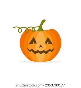 halloween pumpkins flat design vector illustration isolated on white background.cute jack o lantern
