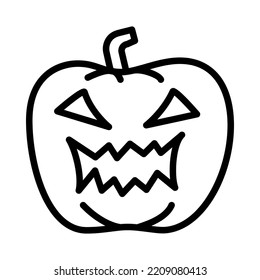 Halloween Kürbisse flach Linie Symbol. Horrorsymbole. Rahmenzeichen für mobiles Konzept und Web-Design, Shop.