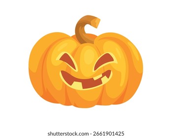 Calabazas de Halloween. Clipart de Vector plano, ilustración con fondo aislado.