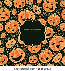 Halloween pumpkins frame seamless pattern background