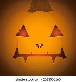 Halloween pumpkins, funny faces. The main symbol of the Happy Halloween holiday. Orange pumpkin with smile for your design for the holiday Halloween. Vector illustration.