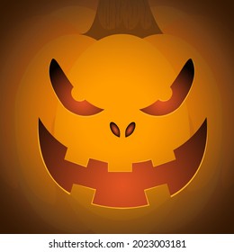 Calabazas de Halloween, caras graciosas. El símbolo principal de la fiesta de Halloween Feliz. Calabaza naranja con sonrisa para tu diseño para la fiesta de Halloween. Ilustración vectorial.
