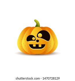 halloween pumpkins, funny faces on white background. vector illustration