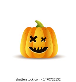halloween pumpkins, funny faces on white background. vector illustration