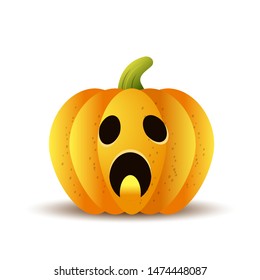 halloween pumpkins, funny faces on white background. vector illustration