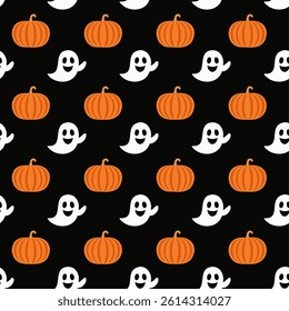 Halloween Pumpkins and Ghosts Pattern