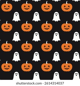 Halloween Pumpkins and Ghosts Pattern