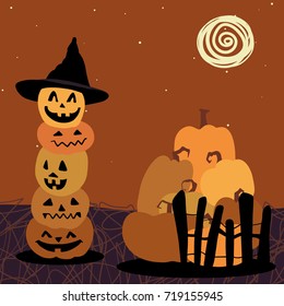 Halloween, pumpkins, hat