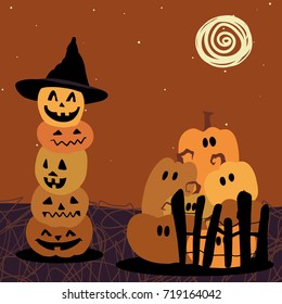 Halloween, pumpkins, hat