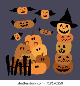 Halloween pumpkins, hat