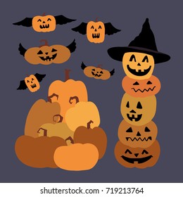 Halloween, pumpkins, hat