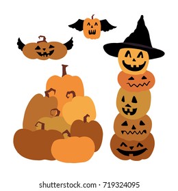 Halloween, pumpkins, hat