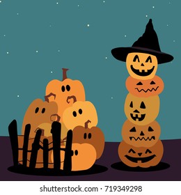 Halloween, pumpkins, hat