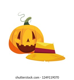 halloween pumpkins and hat costume