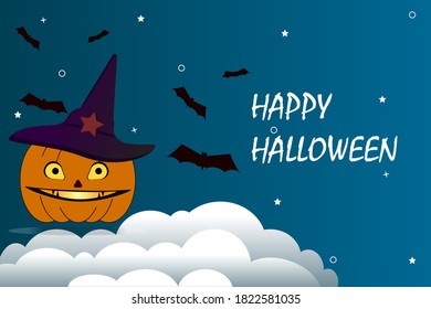 Halloween pumpkins have happy smiles and scary eyes for party nights. Halloween pumpkin design vector display