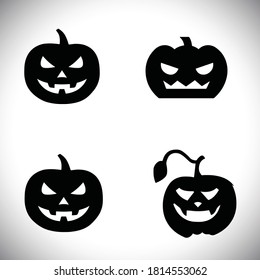 Halloween Pumpkins icon set background