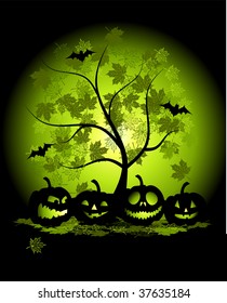 Halloween pumpkins illustration