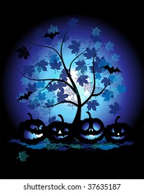 Halloween pumpkins illustration