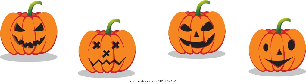 Halloween Pumpkins isolated on white background