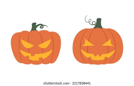 Halloween pumpkins isolated on white background. 
