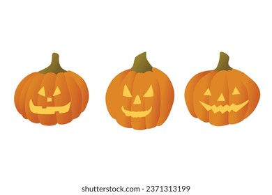 Halloween pumpkins isolated on a white background