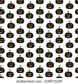 Halloween pumpkins Jack O Lanterns seamless pattern. Vector illustration