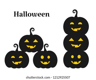 Halloween pumpkins, Jack O' Lanterns isolated on white. Vector illustration