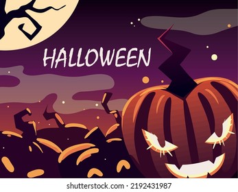 halloween pumpkins night, background layout