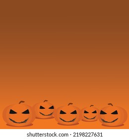 halloween pumpkins on orange background, halloween poster