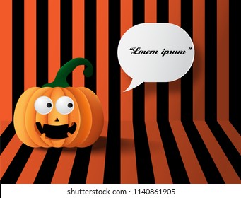 Halloween Pumpkins On the stripe room background