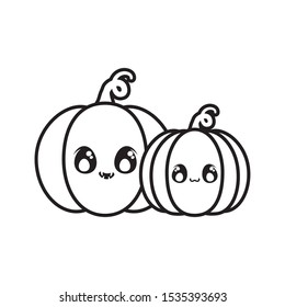 halloween pumpkins on white background vector illustration design