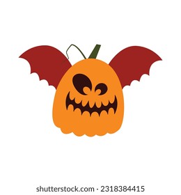 halloween pumpkins on white background. Orange pumpkin with smile for your design for the holiday Halloween.