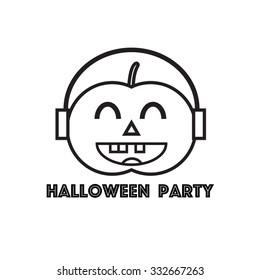 Halloween pumpkins party icon- vector illustration