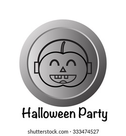 Halloween pumpkins party icon- vector illustration