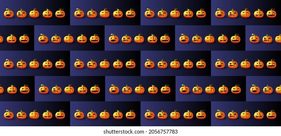 Halloween pumpkins pattern banner image.