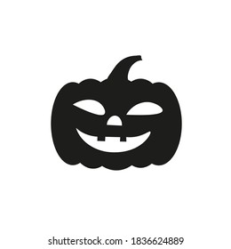 Halloween pumpkins scary faces on white background.Vector illustration.