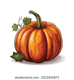 Halloween pumpkins. Halloween scary pumpkin with smile, happy face. Vector illustration isolated on white background. Holiday and autumn symbol.