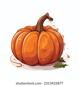 Halloween pumpkins. Halloween scary pumpkin with smile, happy face. Vector illustration isolated on white background. Holiday and autumn symbol.