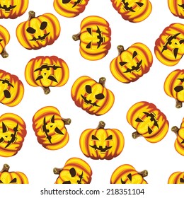 Halloween pumpkins seamless background.