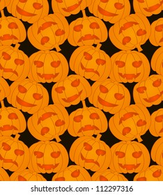 Halloween pumpkins - seamless pattern