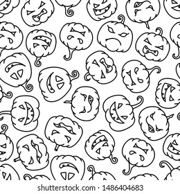 Halloween pumpkins seamless pattern. Vector illustration.