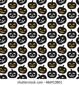 Halloween pumpkins seamless pattern. Vector illustration